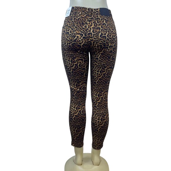 Zara Women’s Leopard Print Skinny Pants With Zipper Details Size 6 - New - Picture 3 of 10